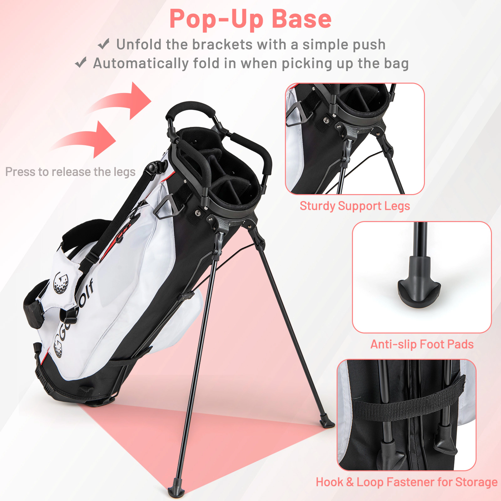 12-pc Womens Complete Golf Club Set Right Handed Driver Fairway Wood Hybrid 7 Irons Putter Stand Bag Red