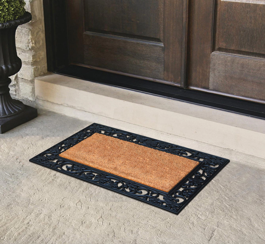 A1HC Coir and Rubber Door Mat 38x23 Inches Anti-Shed Heavy Duty Non-Slip