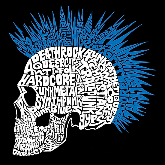 LA Pop Art Boy's Word Art Sweatshirt - Punk Mohawk