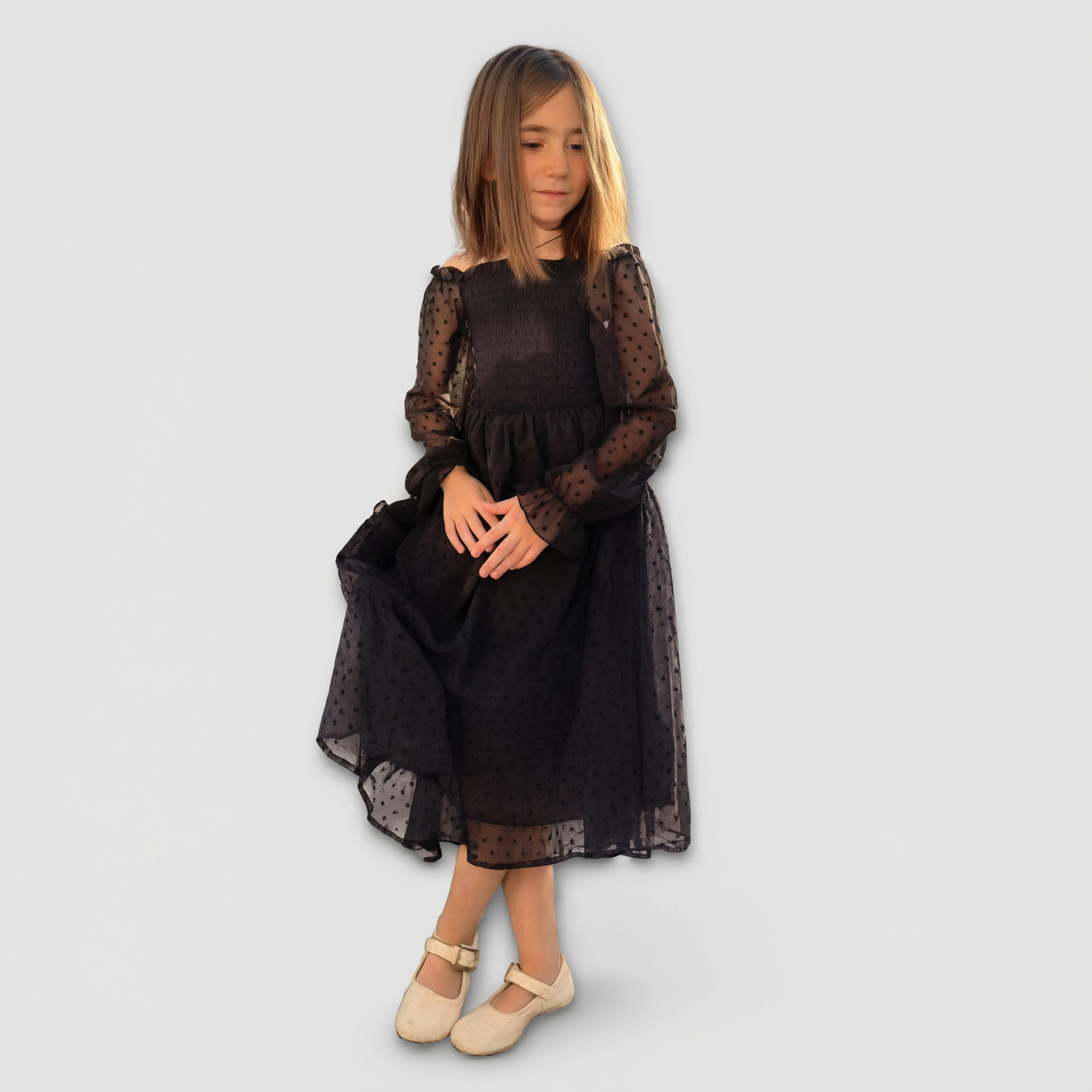 Arshiner Girl Tulle Dress Winter Long Sleeve Teen Girls Party Casual Dresses