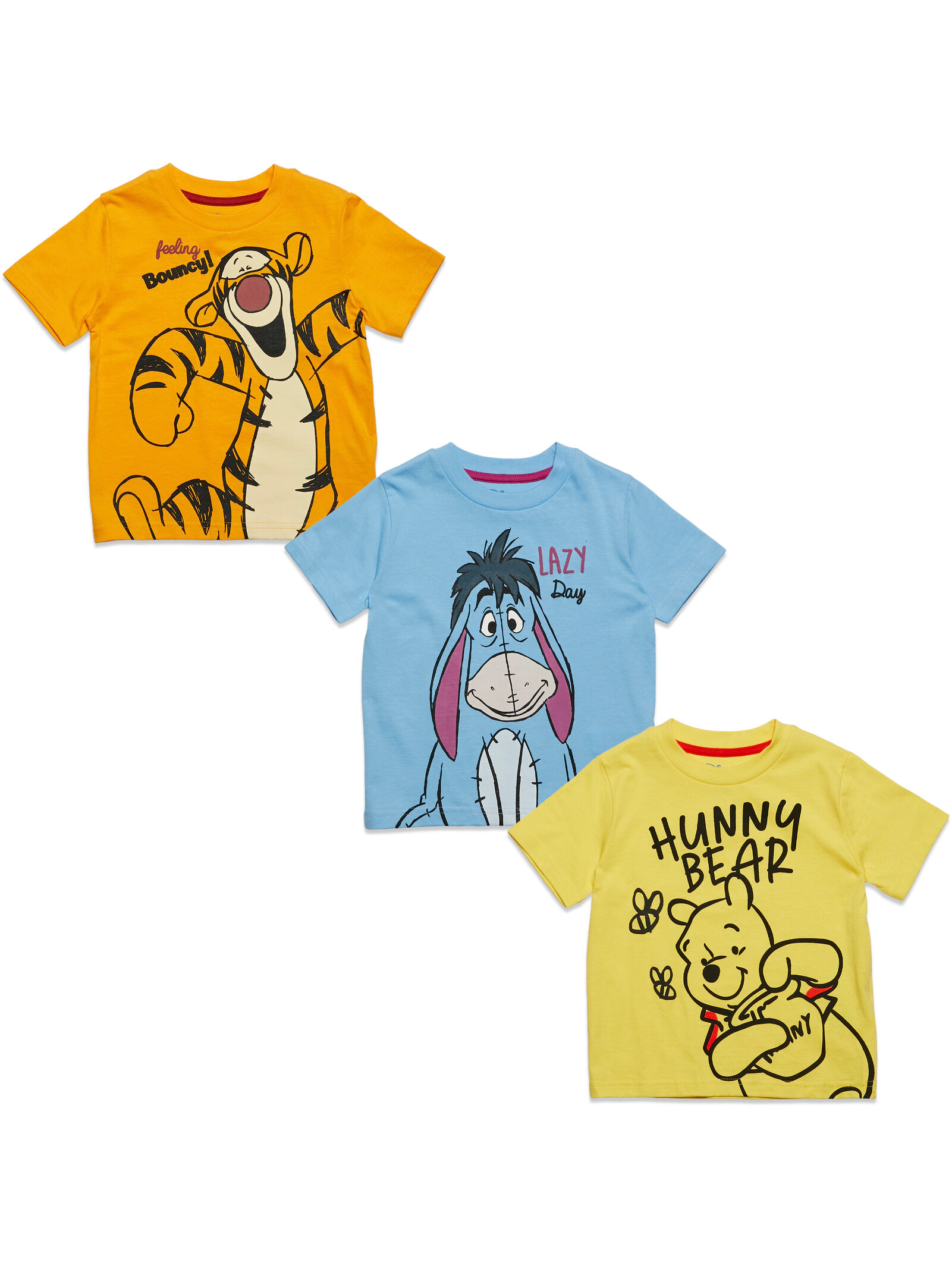 Disney Winnie the Pooh Boys' 3-Pack Short Sleeve T-Shirts