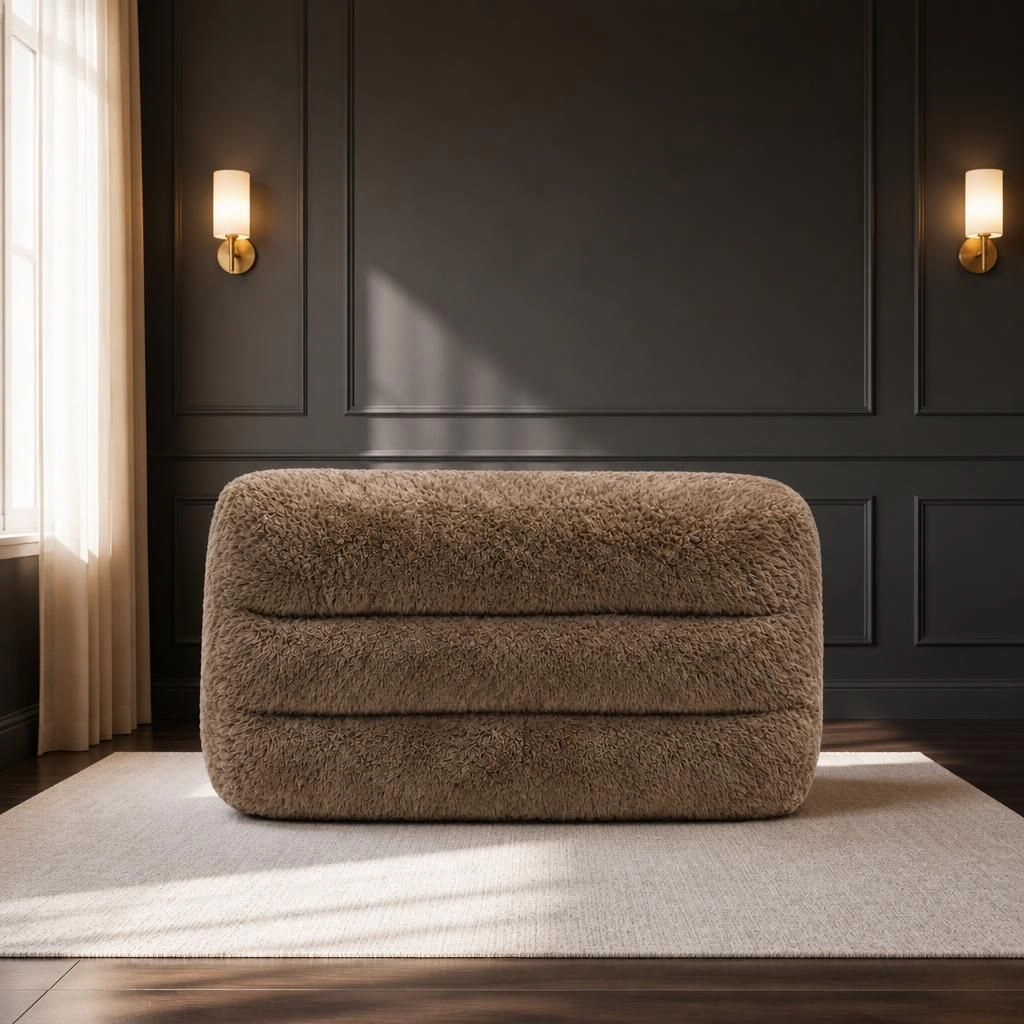 GOODSILO Comfy Soft Boucle Upholstered Lazy Lounge Bean Bag Chair