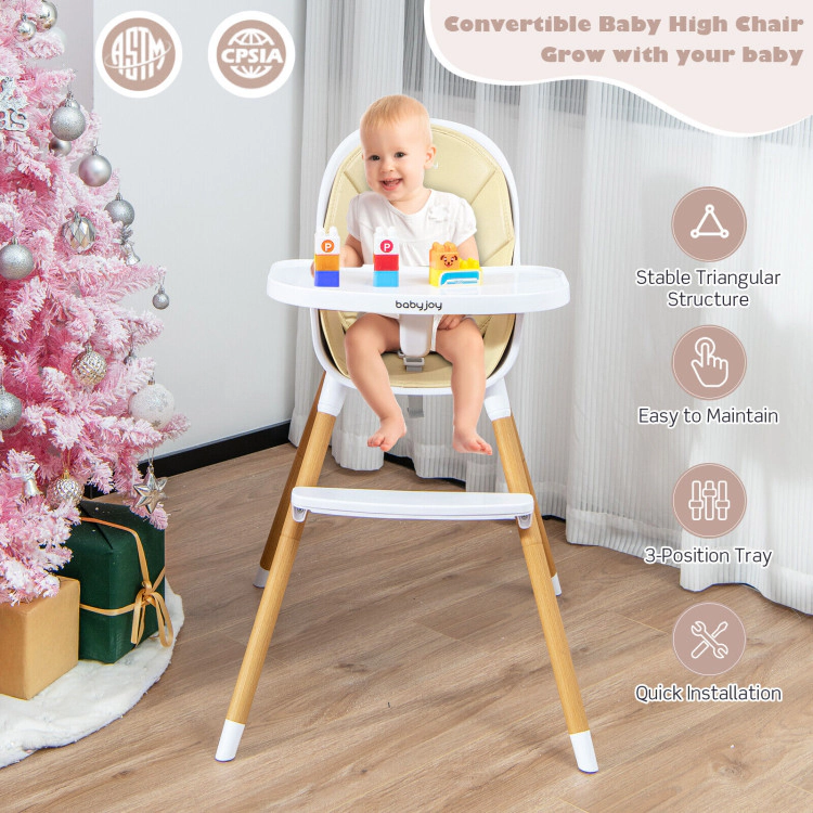 Hivvago 4-in-1 Convertible Baby High Chair Infant Feeding