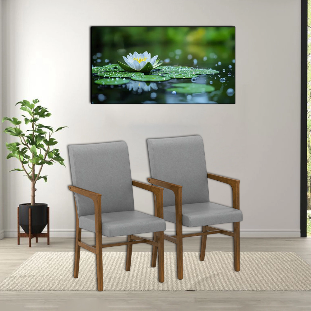 Hivvago Set of 2 High-Back Accent Chairs with Soft Upholstery and Sturdy Wooden Frame