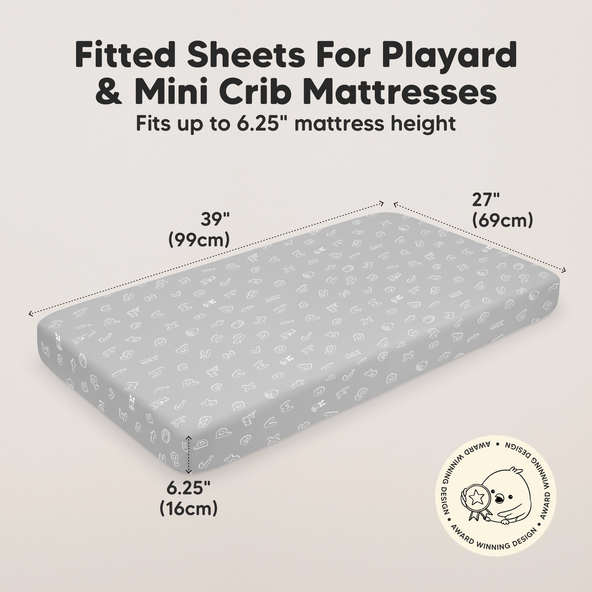KeaBabies Soothe Fitted Mini Crib Sheet