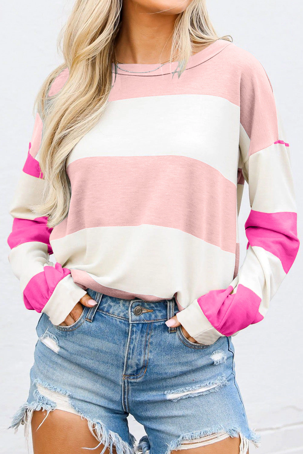 Threaded Pear Women's Iris Striped Long Sleeve Top