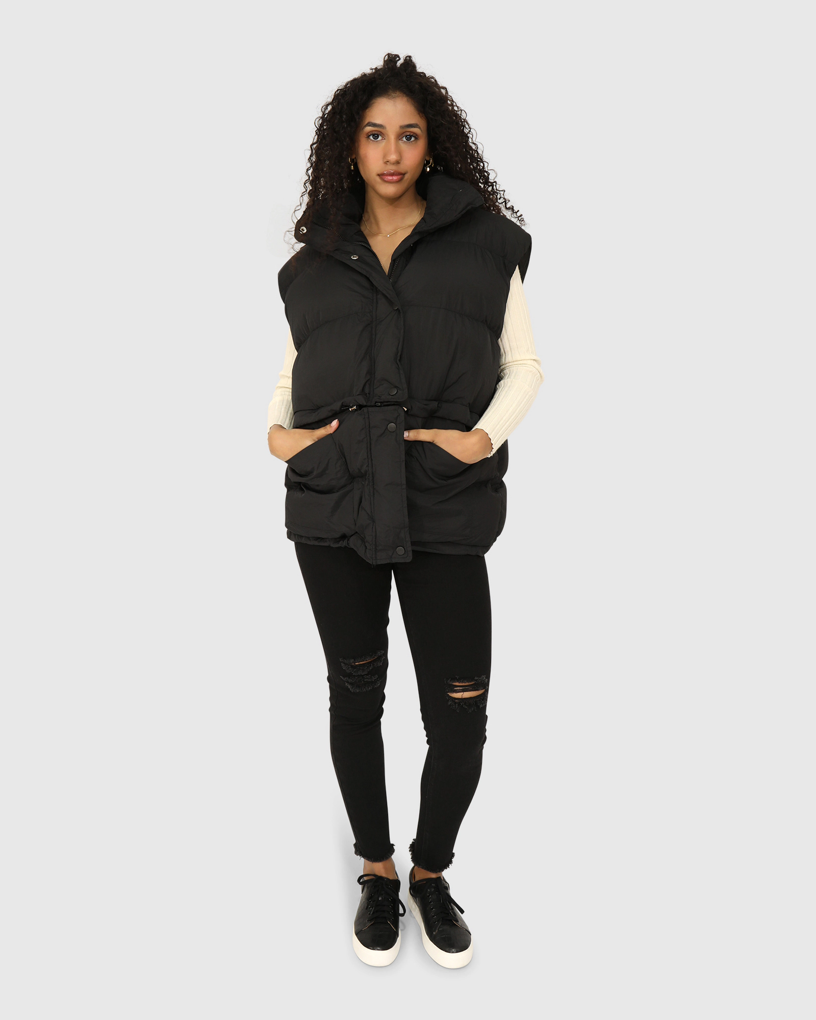 Belle & Bloom Womens Landslide Zip-Off Puffer Vest