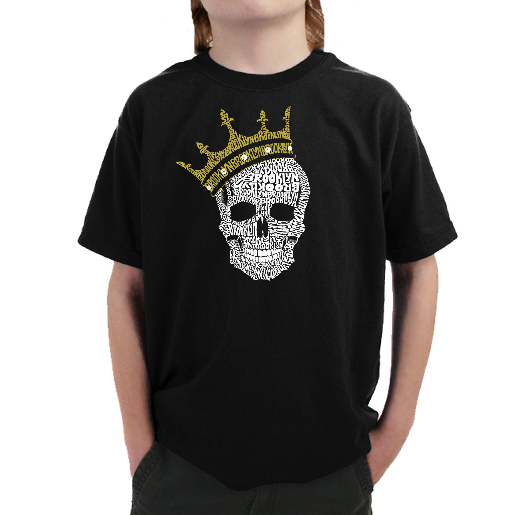 LA Pop Art Boy's Word T-Shirt - Brooklyn Crown