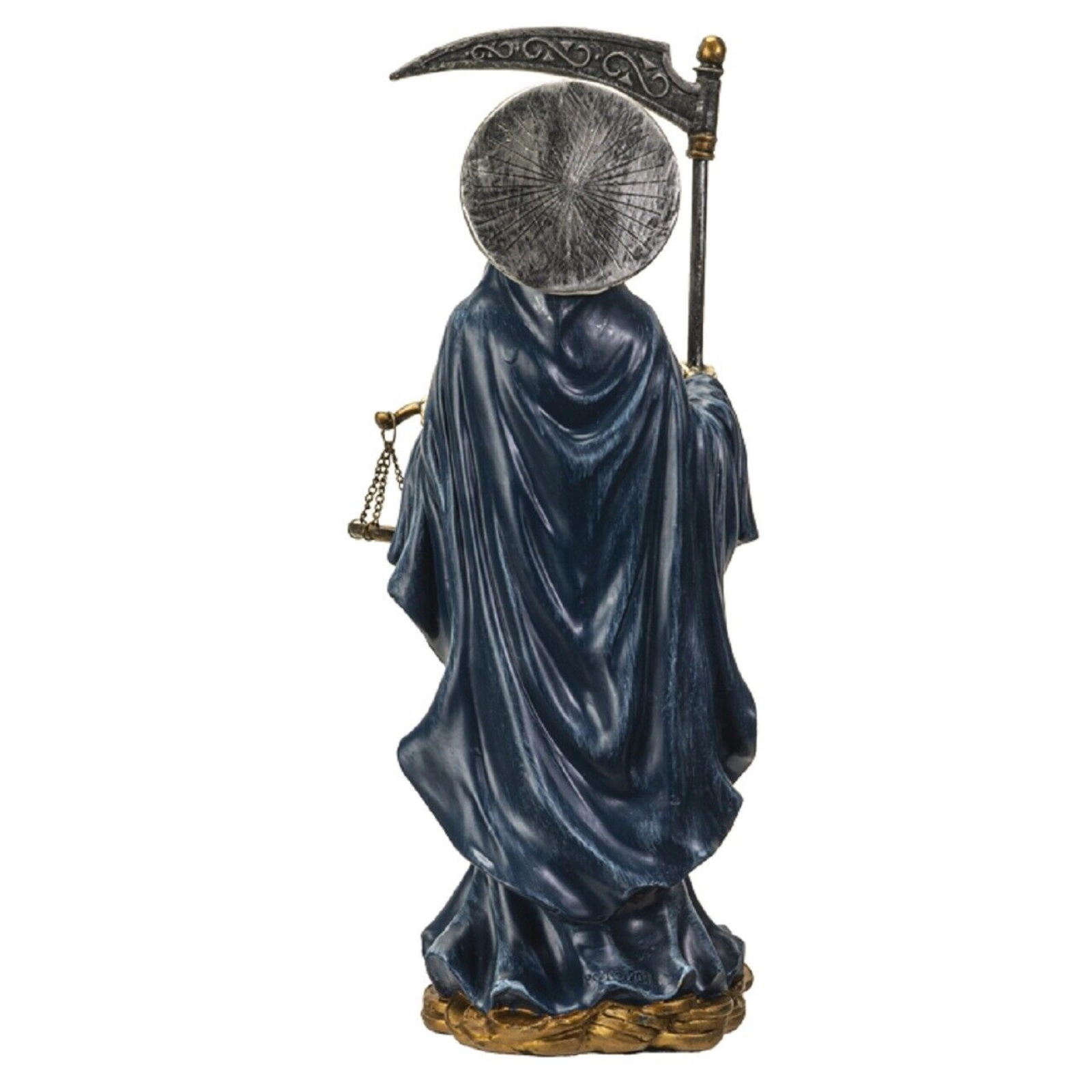 Pacific Giftware Santa Muerte Blue Gown with Owl Figurine Death 10 Inch