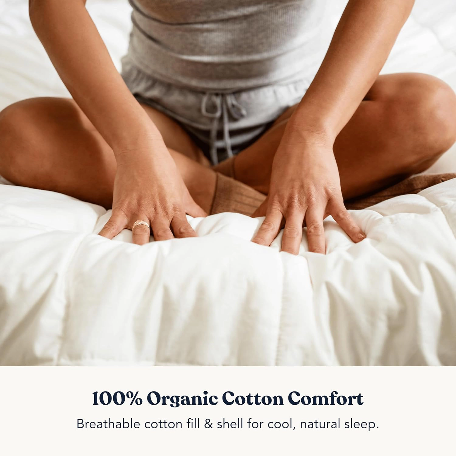 Delara Organic Cotton Air Duvet Insert 300 GSM GOTS & OEKO-TEX Certified 400TC Sateen for Cool Summer Sleep