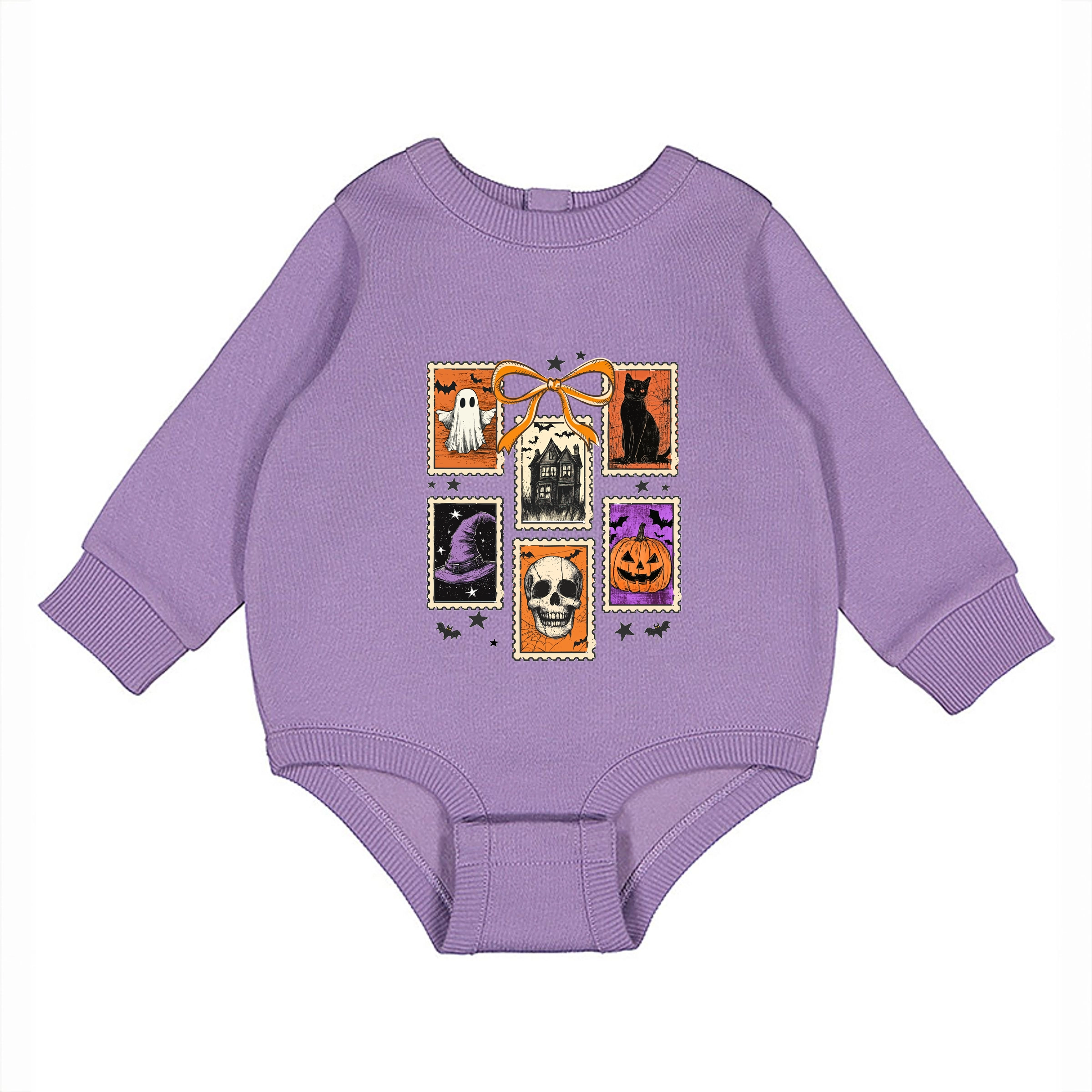 The Juniper Shop - Infant Fleece BodySuit Coquette Halloween Stamps