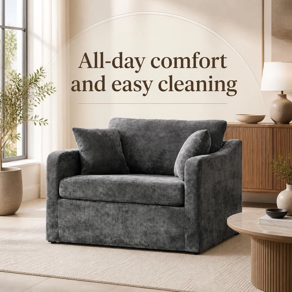 GOODSILO Comfortable Upholstered Chenille Accent Chair