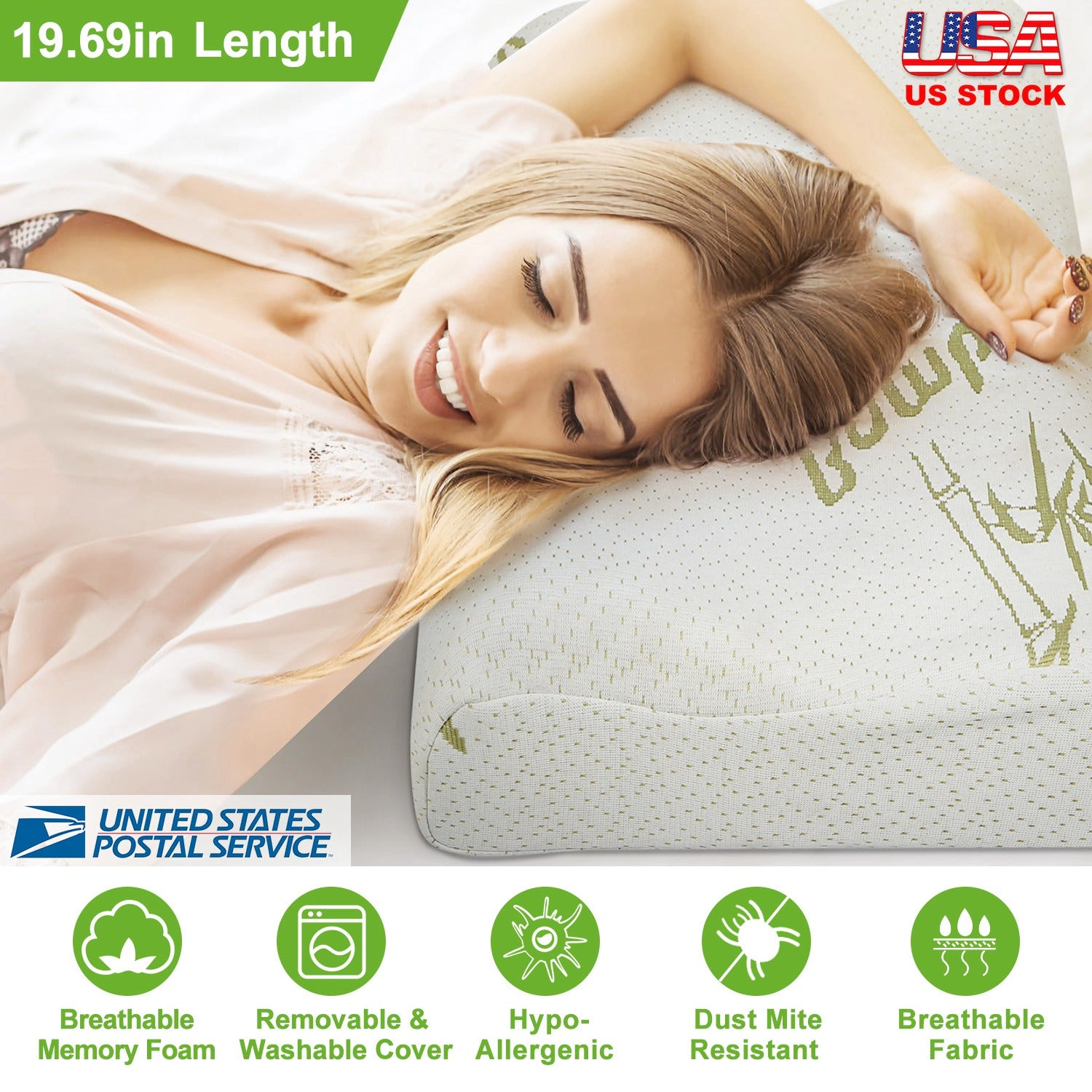 GBruno Contoured Memory Foam Cervical Support Pillow