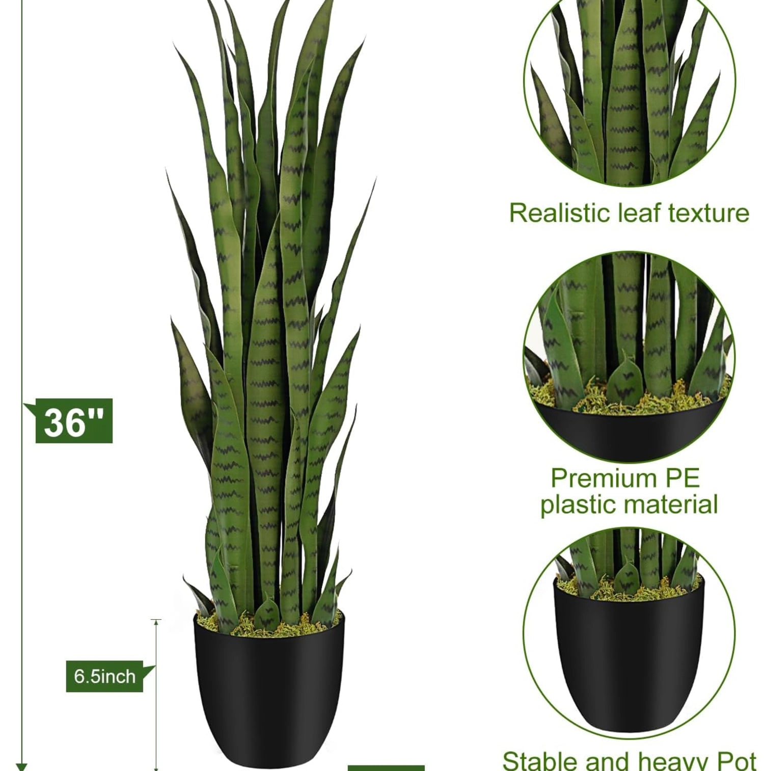 Whimsy Toys 3ft Artificial Snake Plant