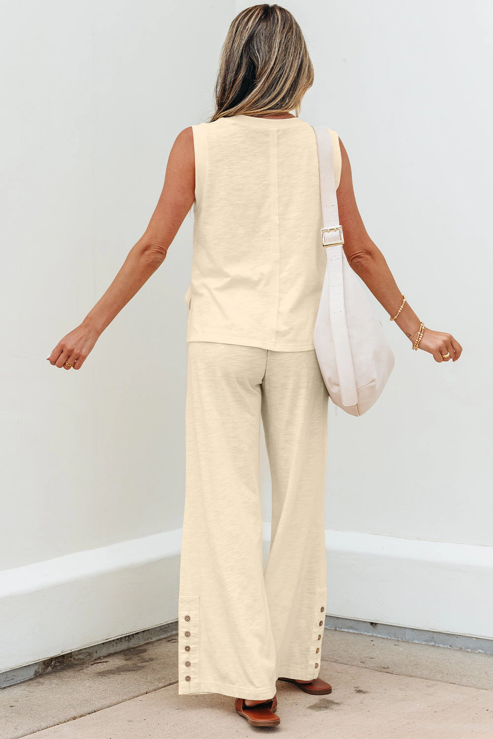 Threaded Pear Women's Kassidy Solid Color Tank Top Set