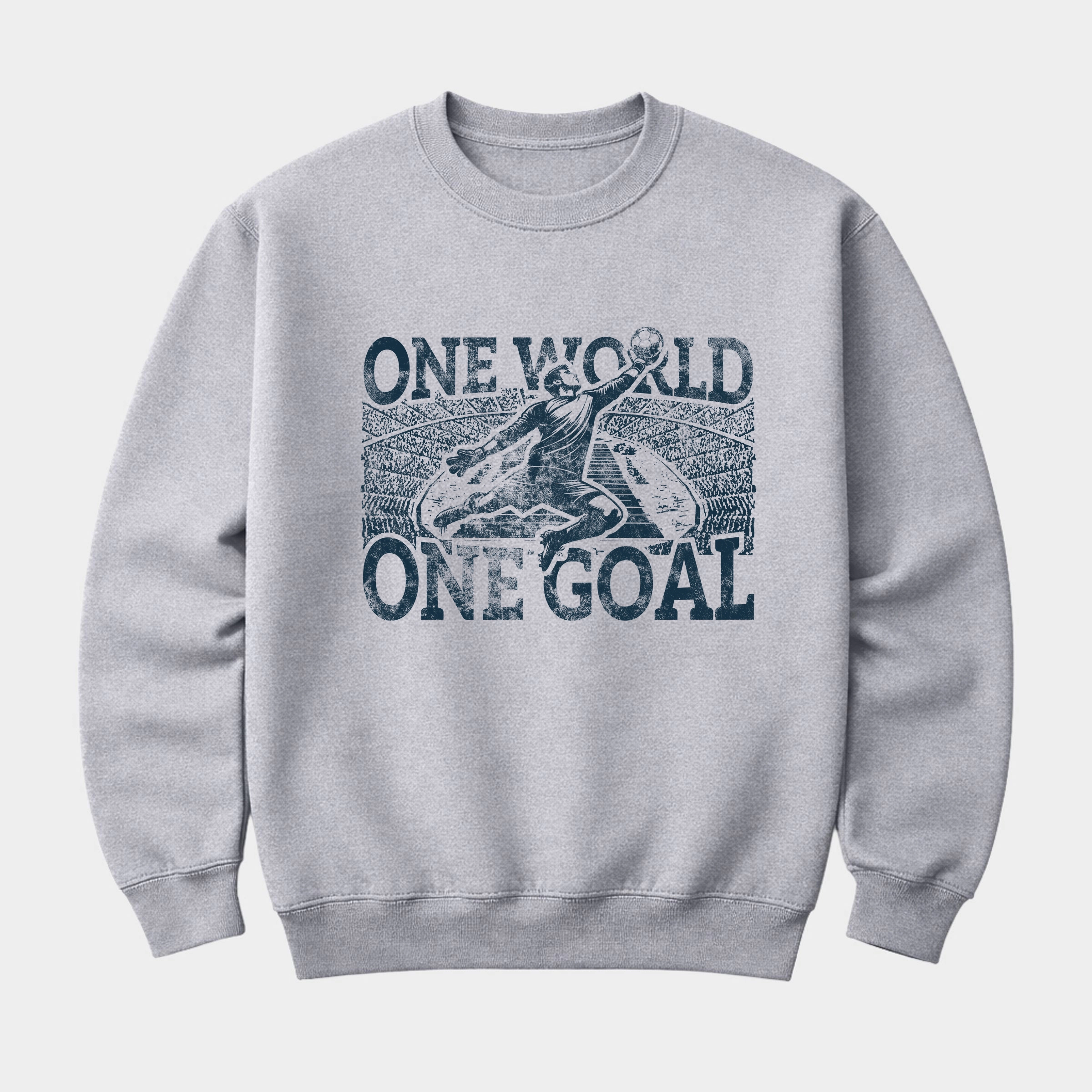 Simply Sage Market - Men's Graphic Sweatshirt One World, Goal Soccer