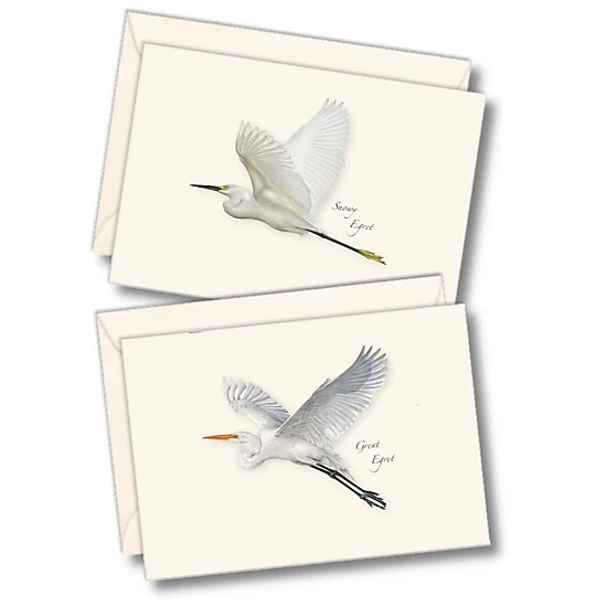 Earth Sky + Water Egret Assortment Notecard Set - 8 Blank 3.5 x 5 in Cards with Envelopes