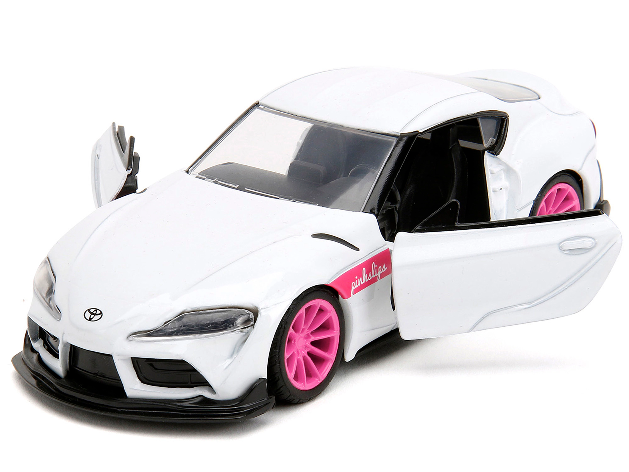 Jada 2020 Toyota Supra White Metallic with Pink Wheels "Pink Slips" Series 1/32 Diecast Model Car by Jada