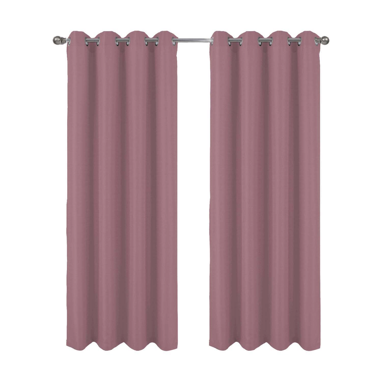 RT Designer Collection Cindy Textured 2 Pack Grommet Curtain Panel 36" x 84" Rose