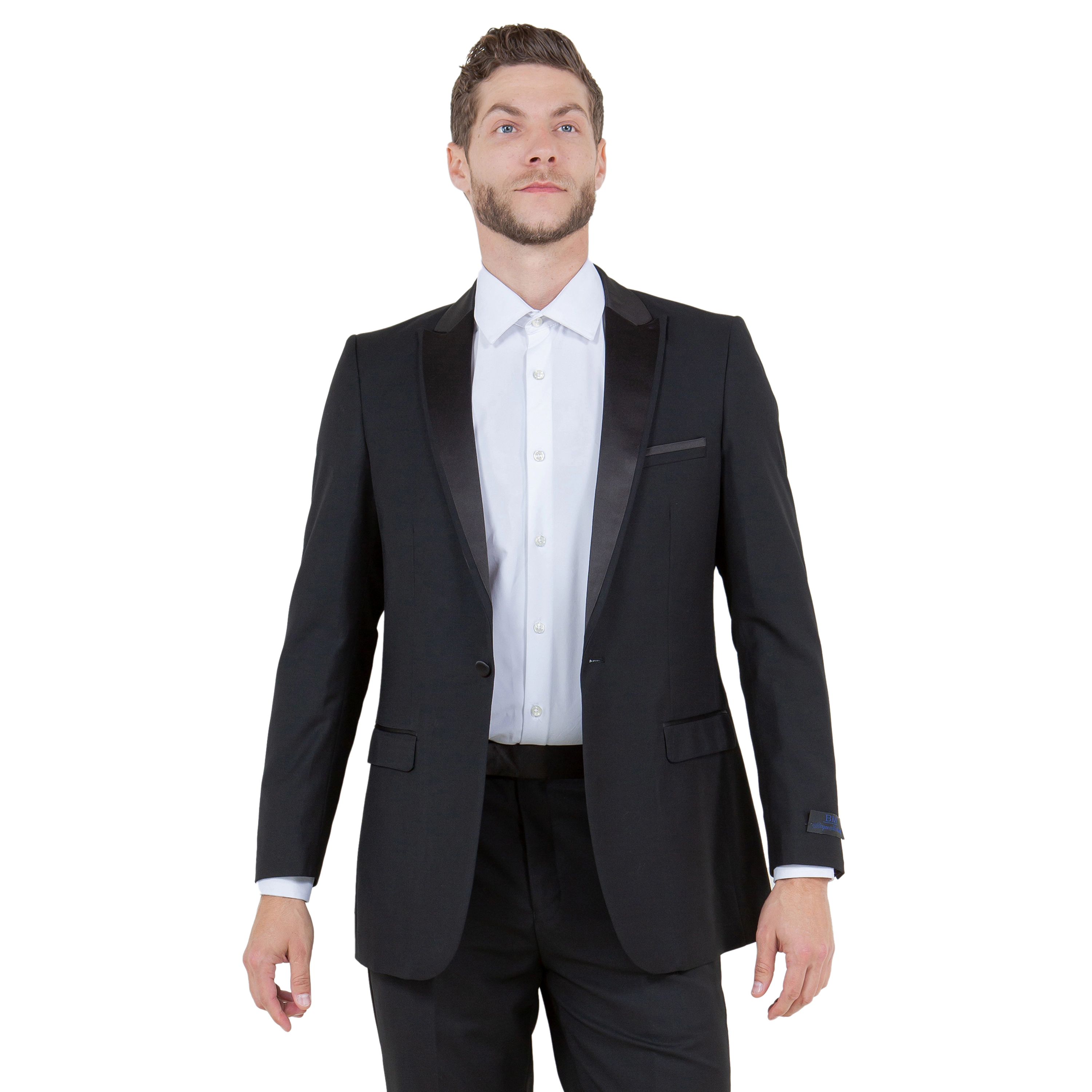Bryan Michaels Mens 2pc Tuxedo Set, Fabric Trim on Satin Peak Lapel