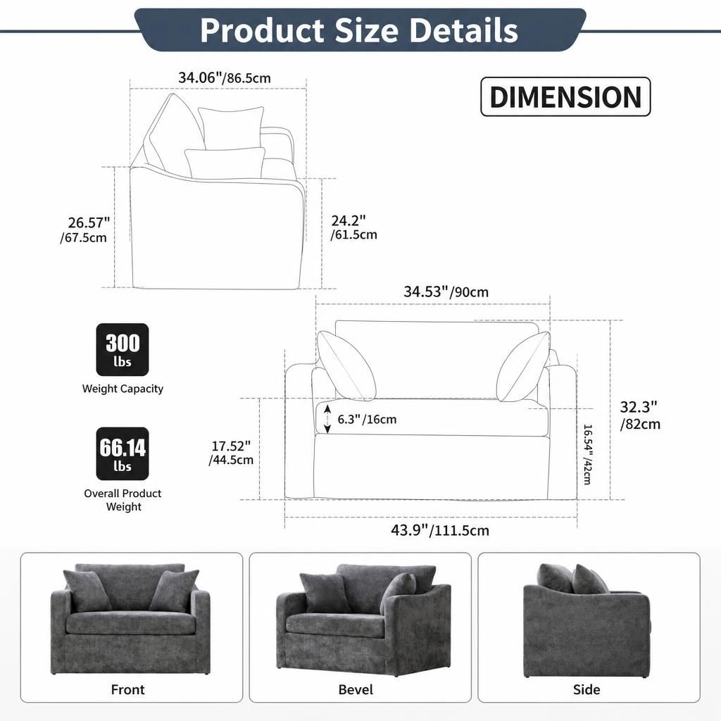 GOODSILO Comfortable Upholstered Chenille Accent Chair
