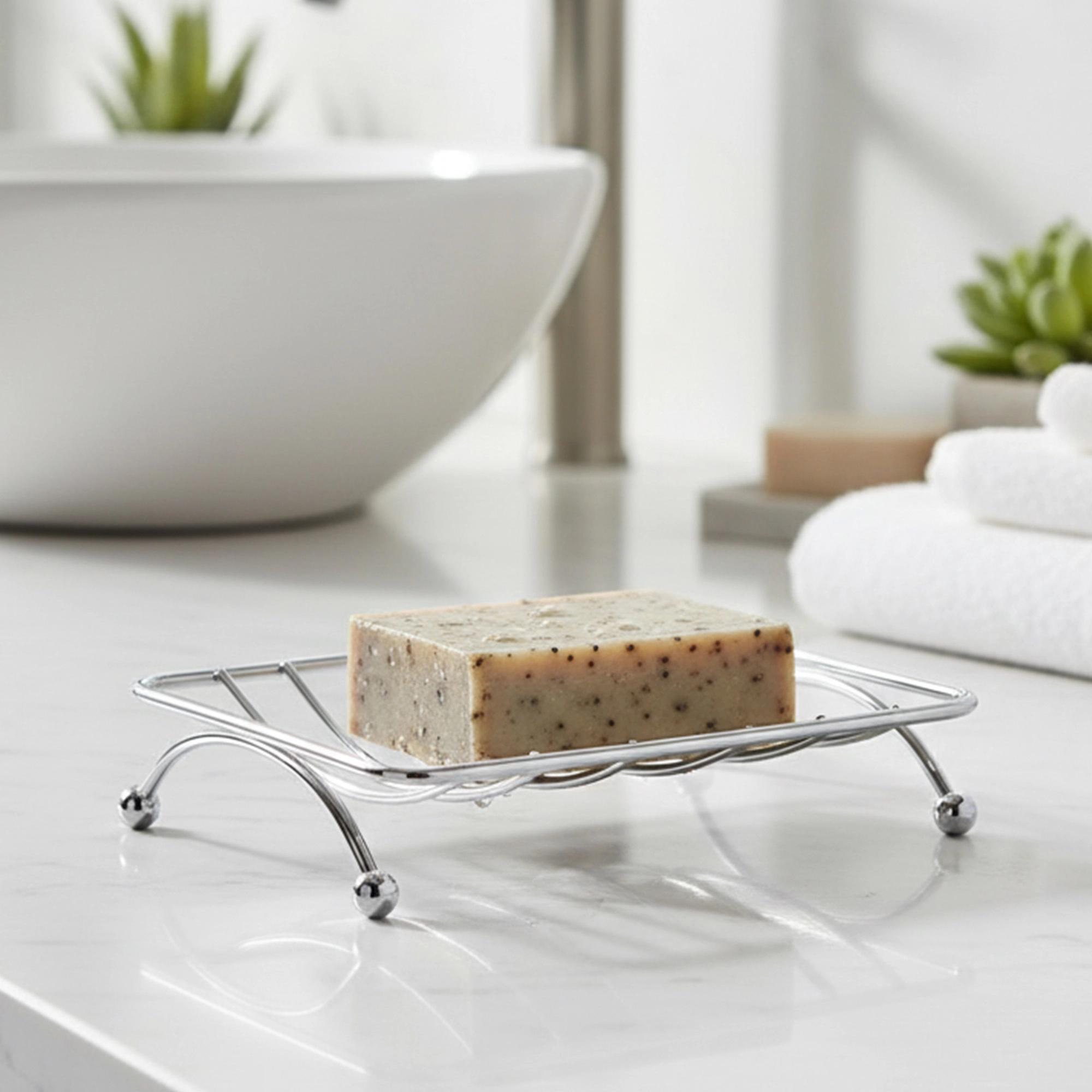 Evideco French Home Goods Coated Metal Self-Draining Soap Cradle