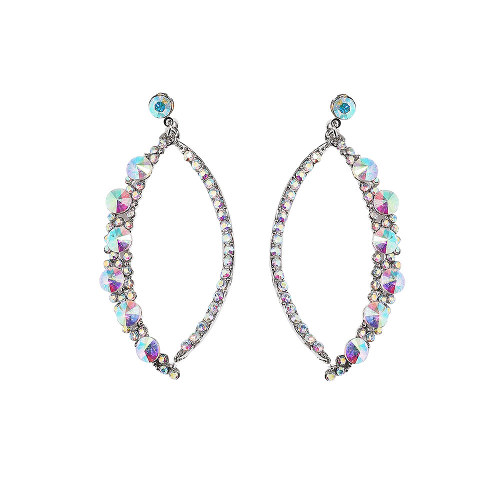 SOHI Women's Rhinestone Crescent Drop Earrings