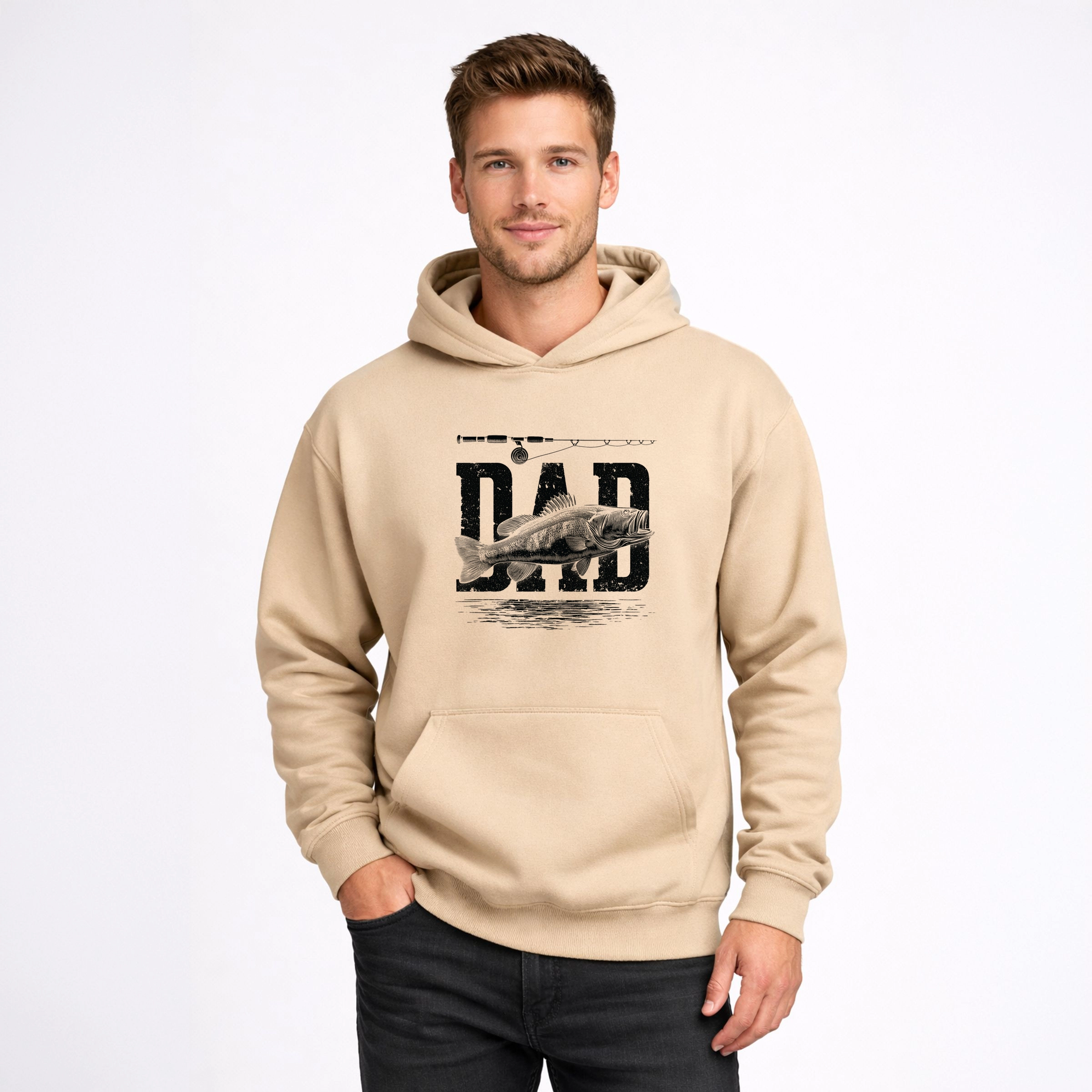Simply Sage Market - Men's Graphic Hoodie Dad Fishing Distressed
