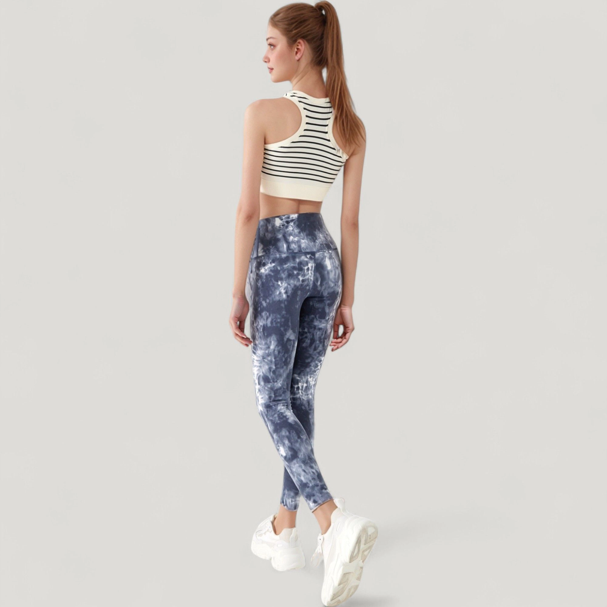 Anna-Kaci Women's Striped Sleeveless Crop Top with Fitted Hem and Round Neckline