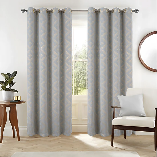 RT Designers Collection Heathrow Halo Foil Blackout Polyester Window Curtain Grommet Panel 52" x 84" Silver