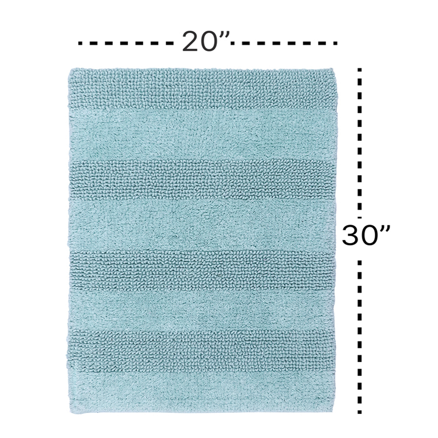 Knightsbridge Stylish And Comfortable All Season Traditional Wide Cut Design Cotton Bath Rug 17" X 24" Light Blue