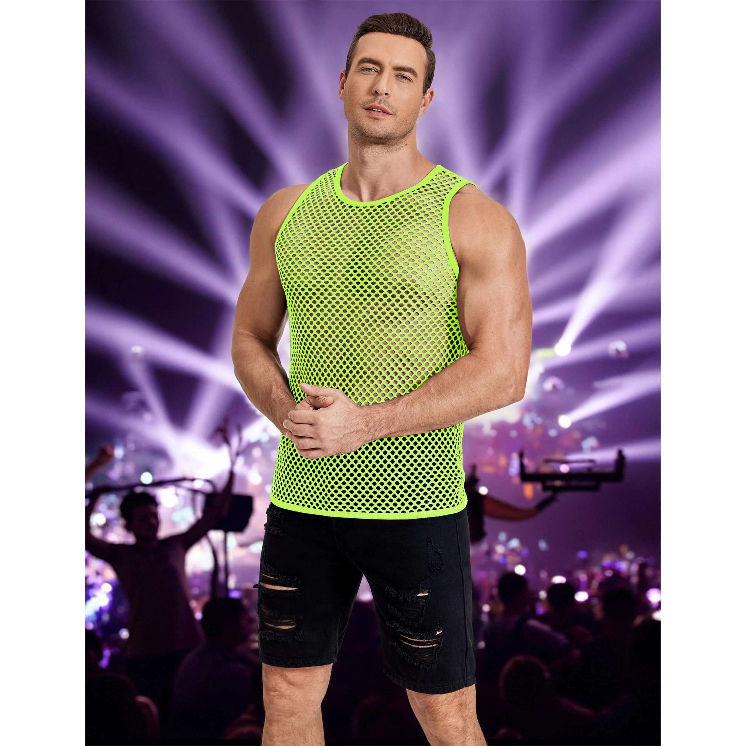 COOFANDY Men's Mesh Sleeveless Crew Neck Tank Top