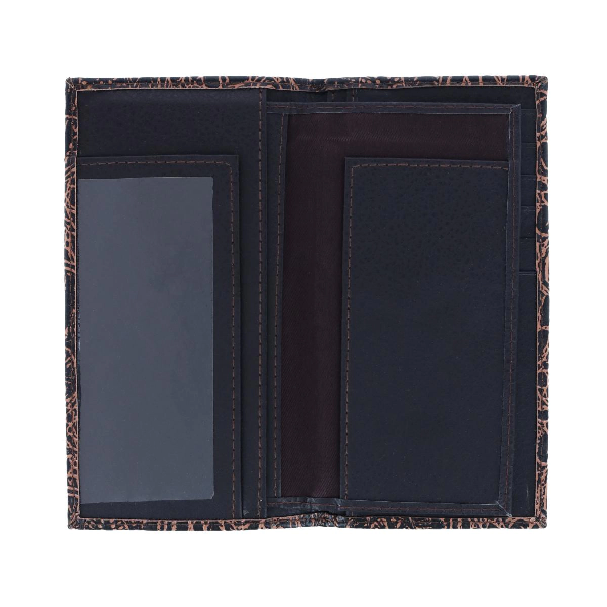 CTM Men's Alligator Print Roper Wallet and Checkbook Holder