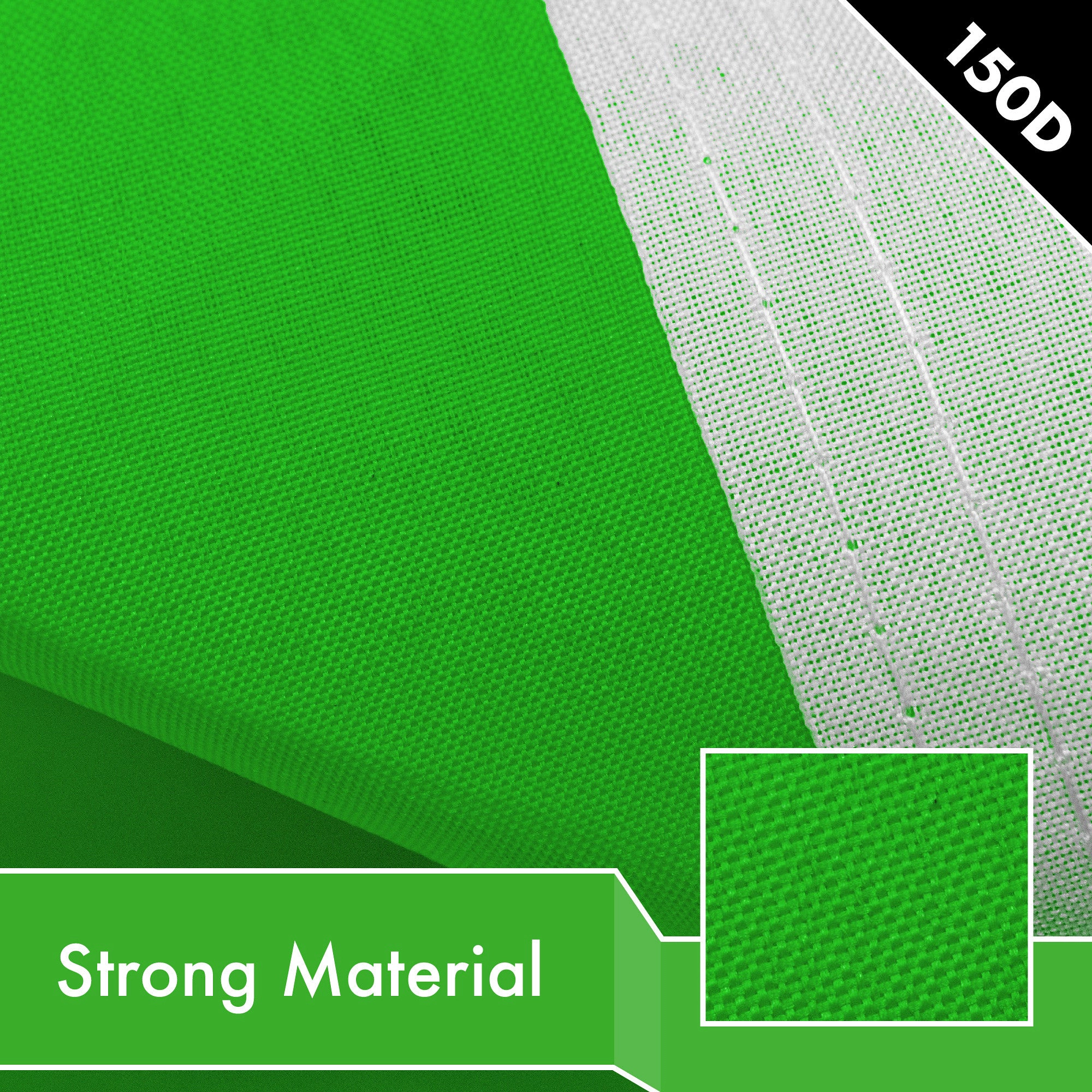 G128 Lime Green Solid Flag - 2.5 x 4 ft, 150D Heavyweight Polyester, Brass Grommets, Indoor/Outdoor