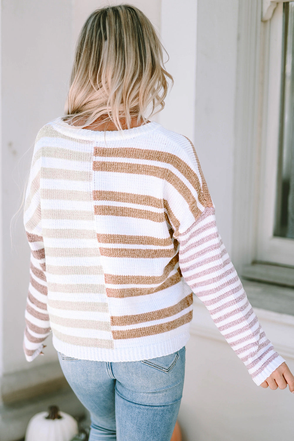 Threaded Pear Women's Magnolia Stripe Slouchy Sweater