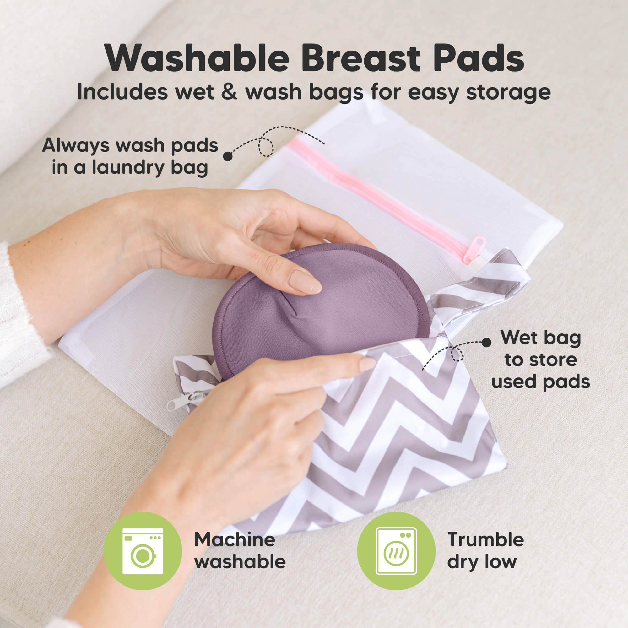 KeaBabies 14-Pack Comfy Nursing Pads (Violet)