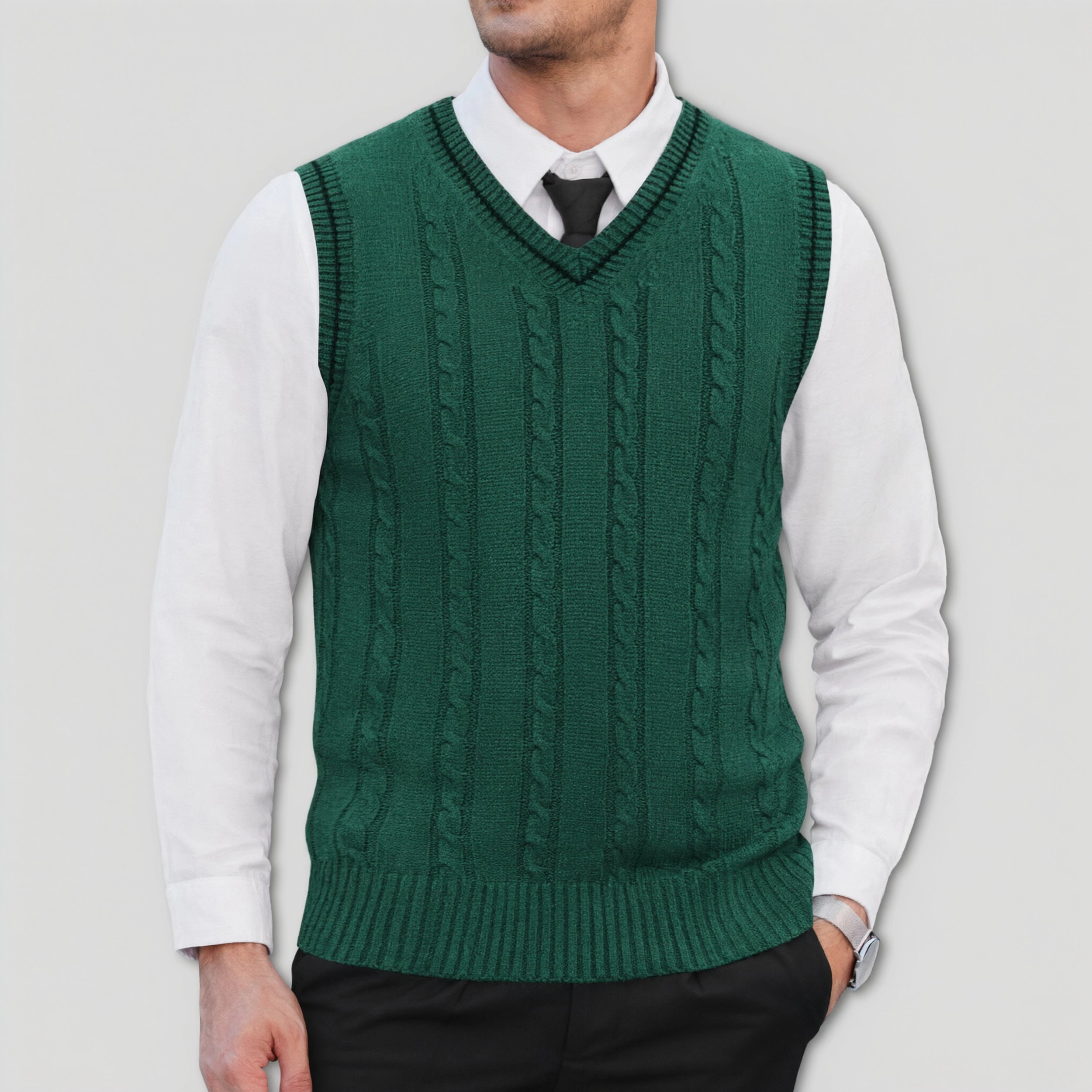 COOFANDY Men's Regular Fit V Neck Sleeveless Sweater Vest