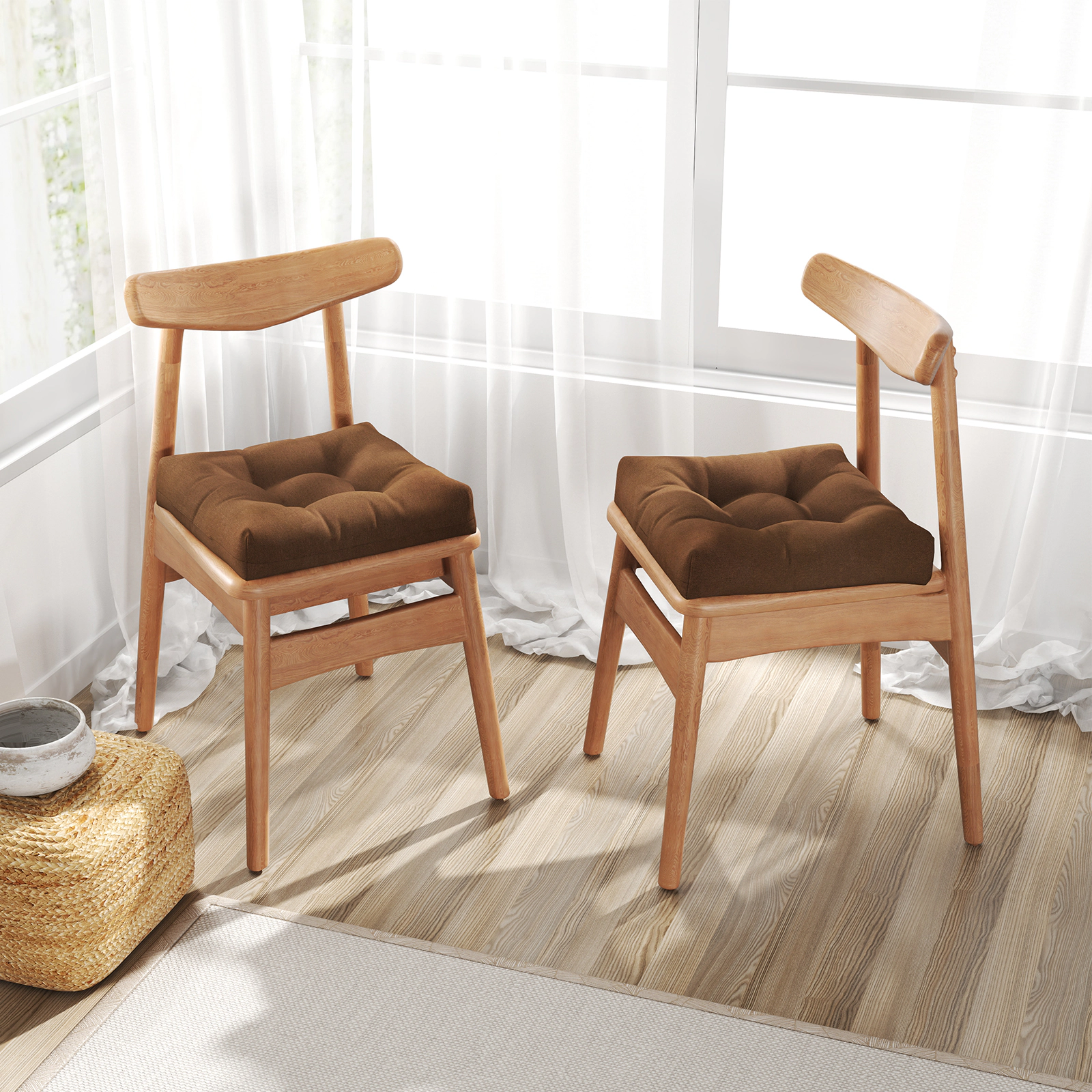 SlickBlue Square Patio Furniture Seat Cushions with Cotton Filling