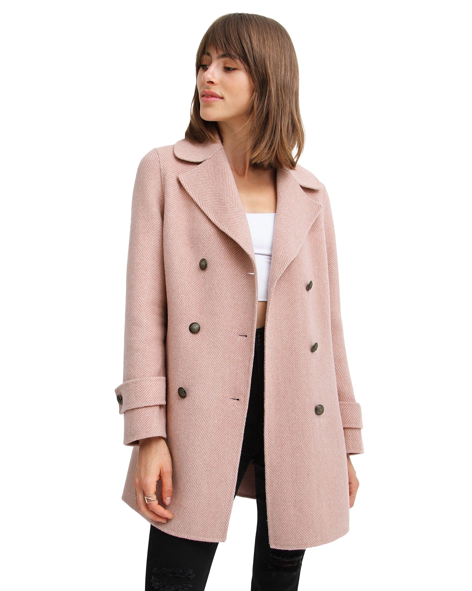 Belle & Bloom Womens Liberty Sherpa Collar Wool Blend Coat