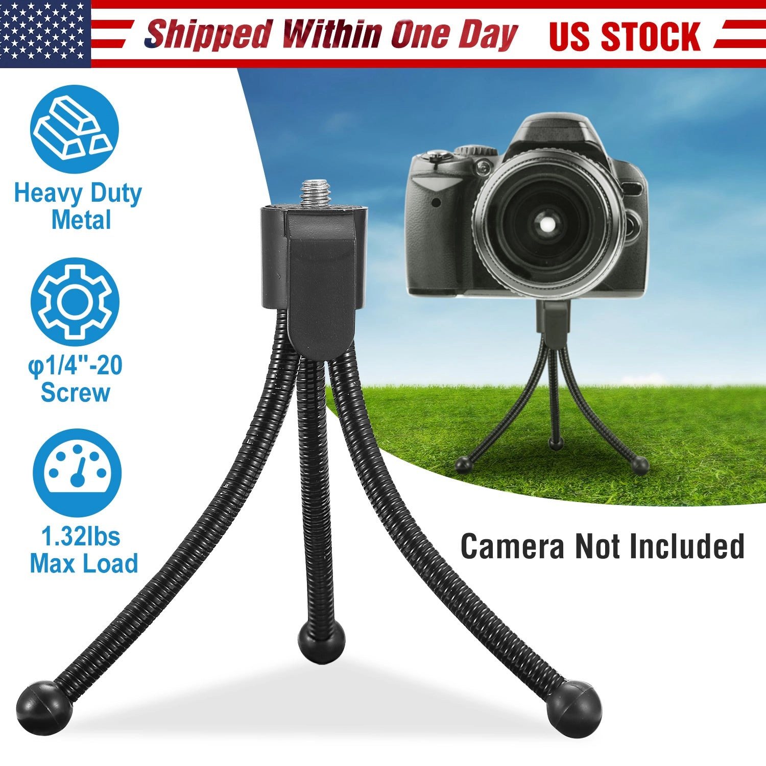 GBruno Flexible Metal Tabletop Camera Tripod Stand