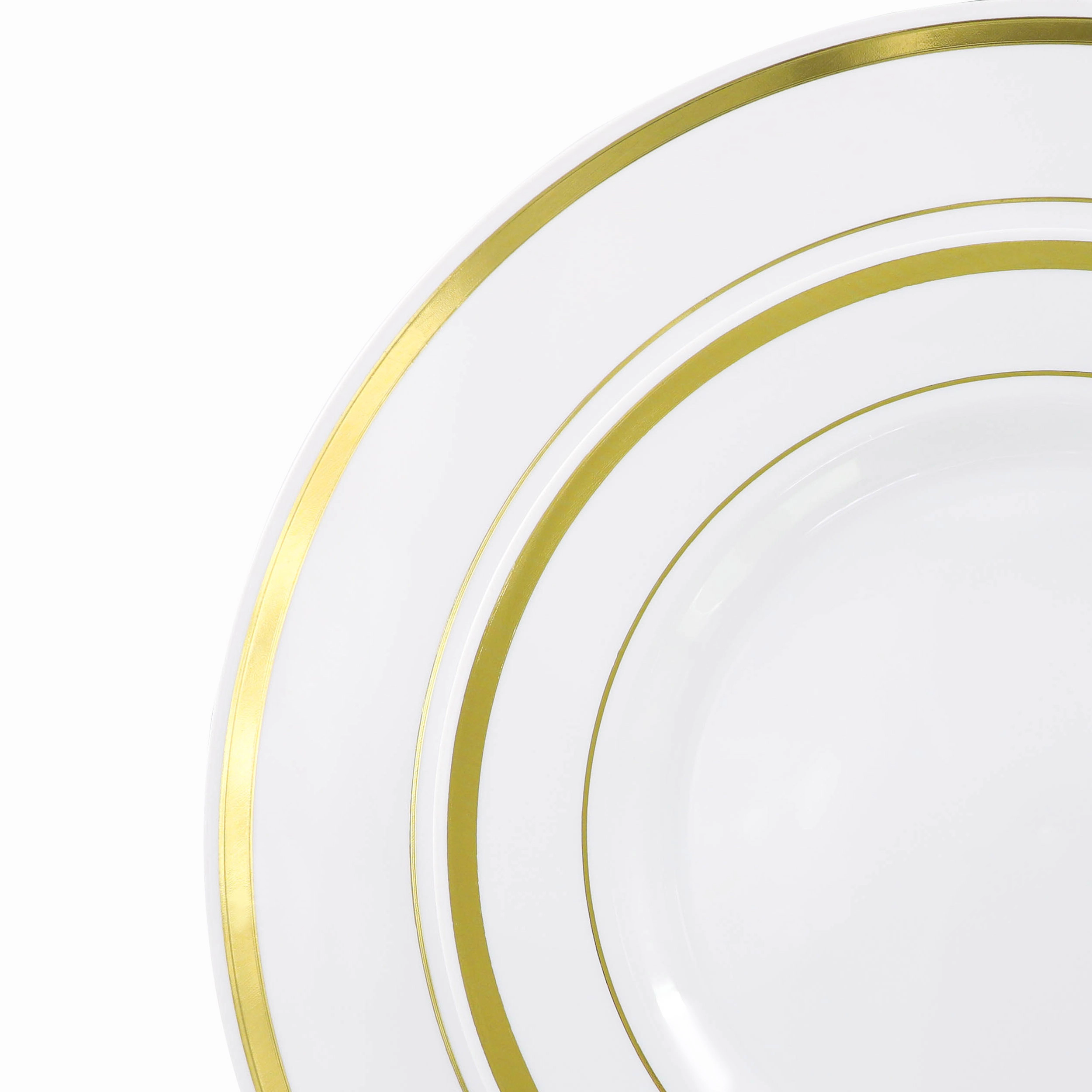 Elama 150 Piece Disposable Plastic Dinnerware Party Set for 25 Guests in White with Silver Trim