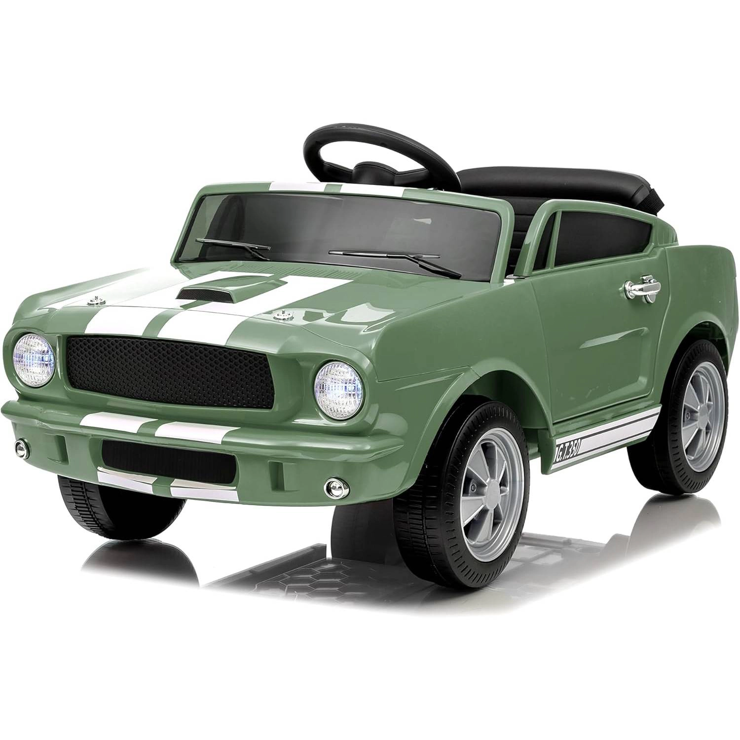 12V Licensed Shelby GT350 Ride On Car, Ford Kids Electric Vehicle with Remote Control, Safety Belt,2 Speeds,LED & Music