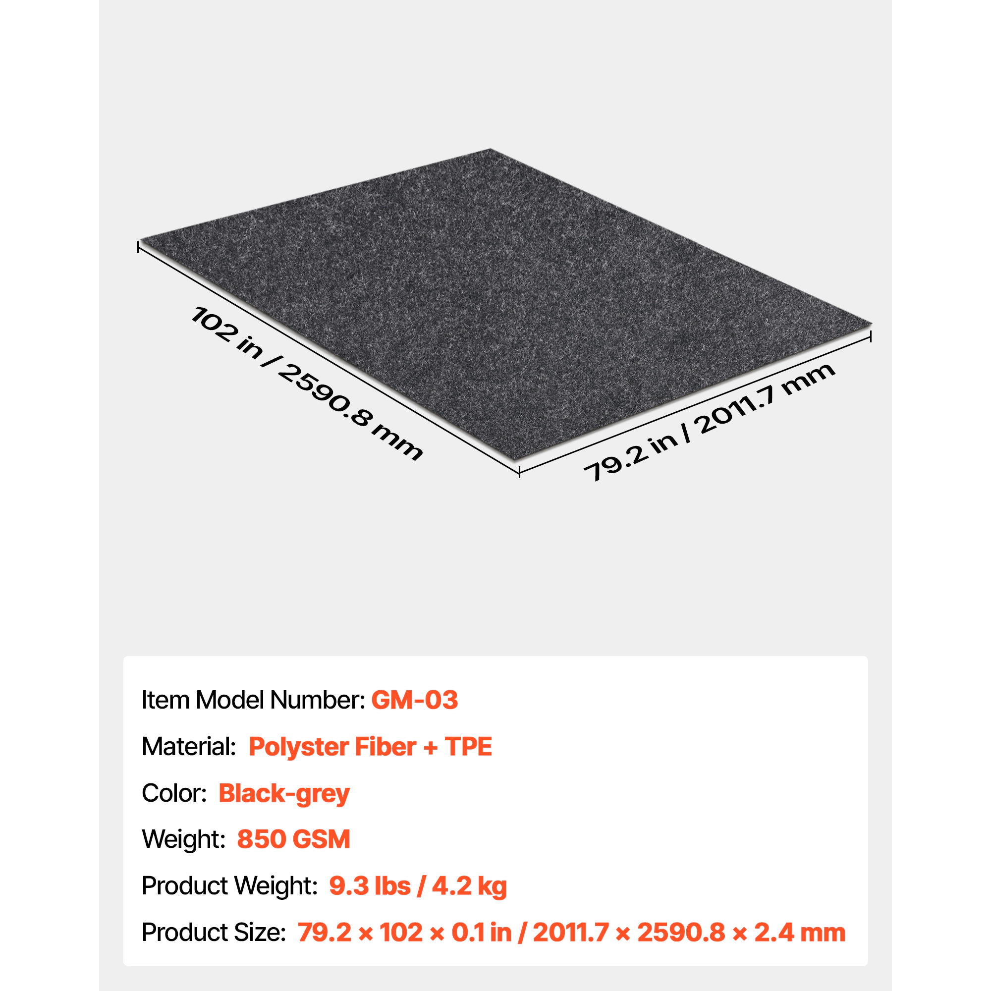 HONGGE Heavy Duty Garage Floor Mat Waterproof from Mud, Oil, and Water Containment
