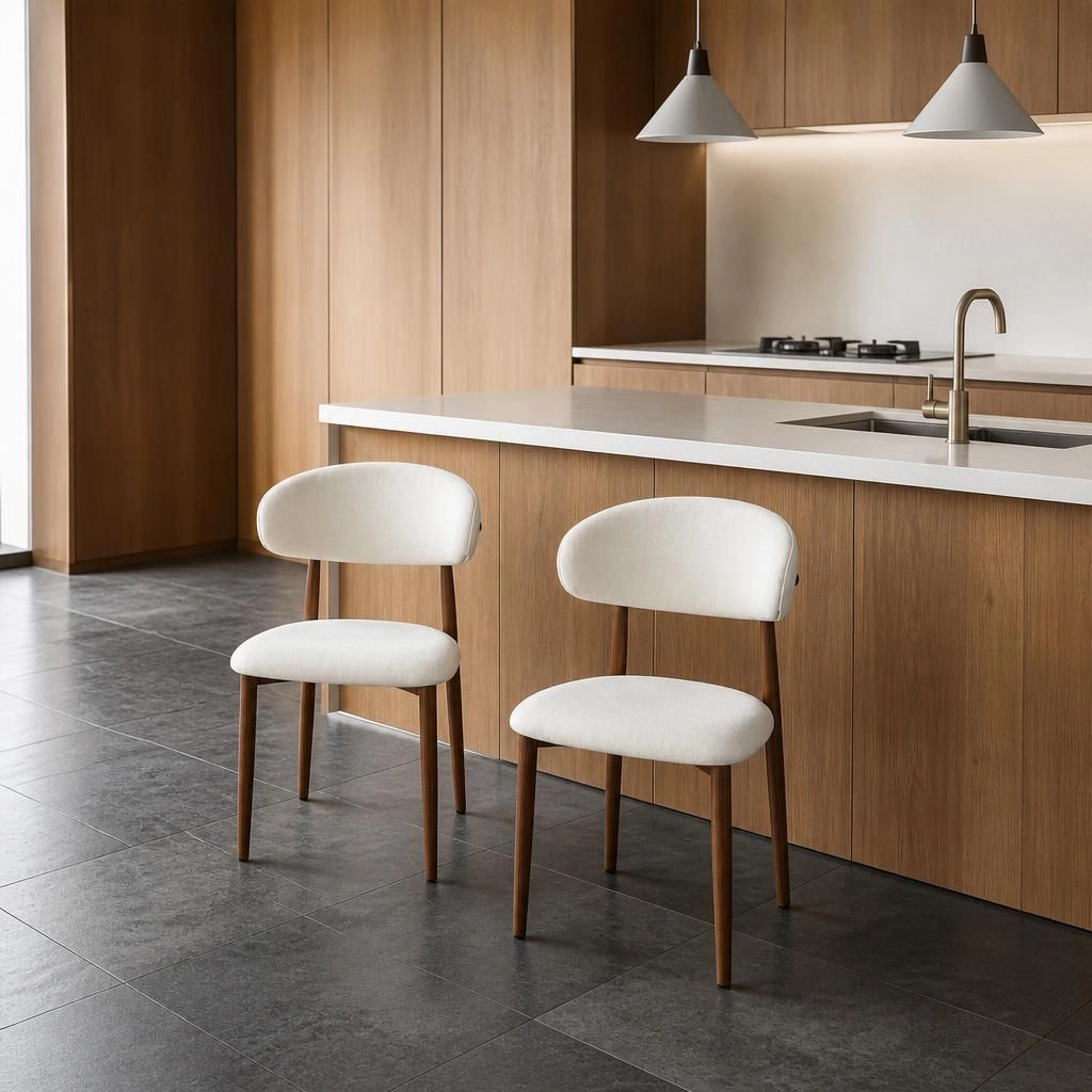 GOODSILO Upholstered Cotton Linen Dining Chair