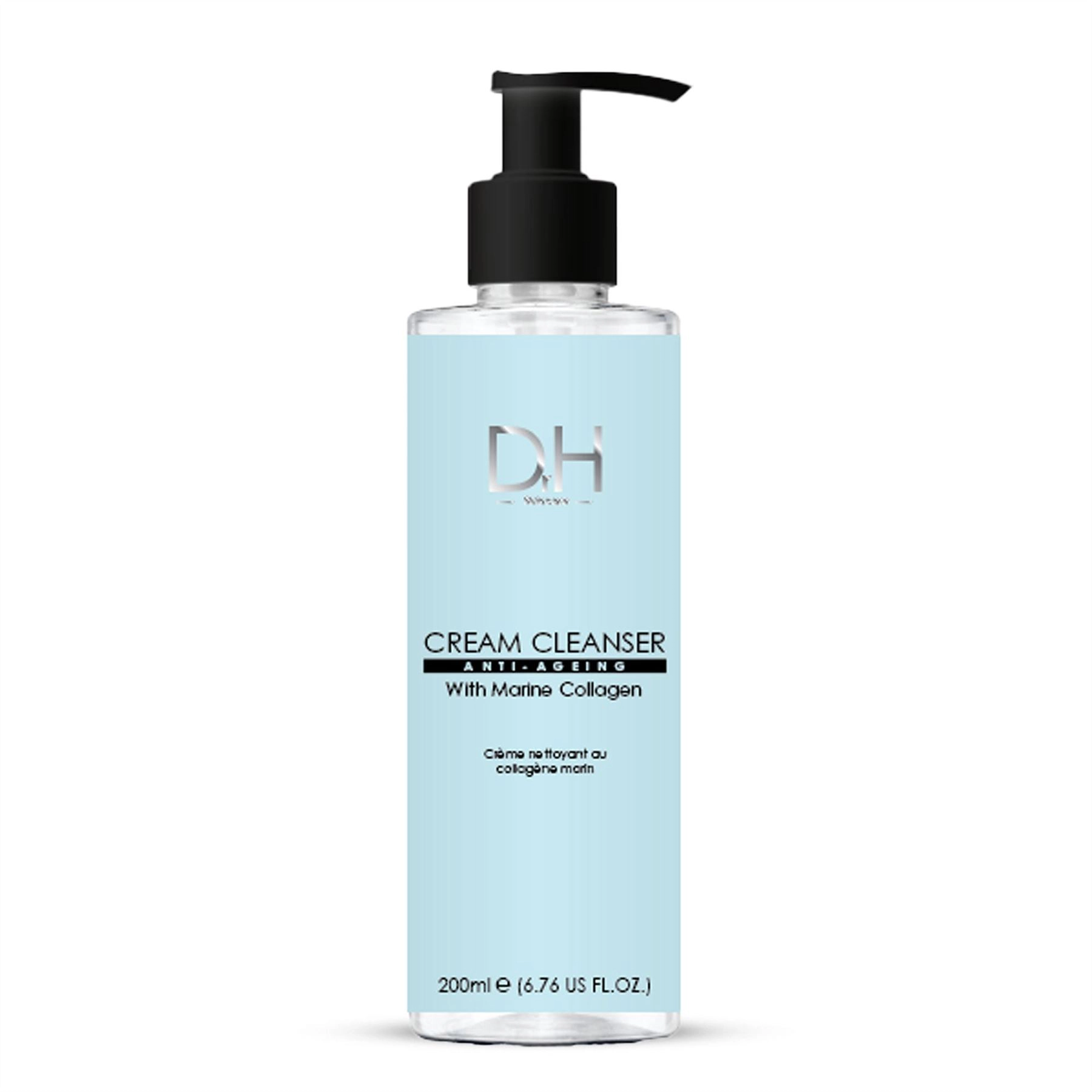 Dr H Anti-Ageing Cream Cleanser with Marine Collagen 200ml - Acne & Blemish Control, Pore Minimising, Brightening