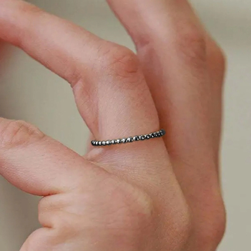 Wardrobe Whimsy Beaded Thin Stackable Band Ring for Women