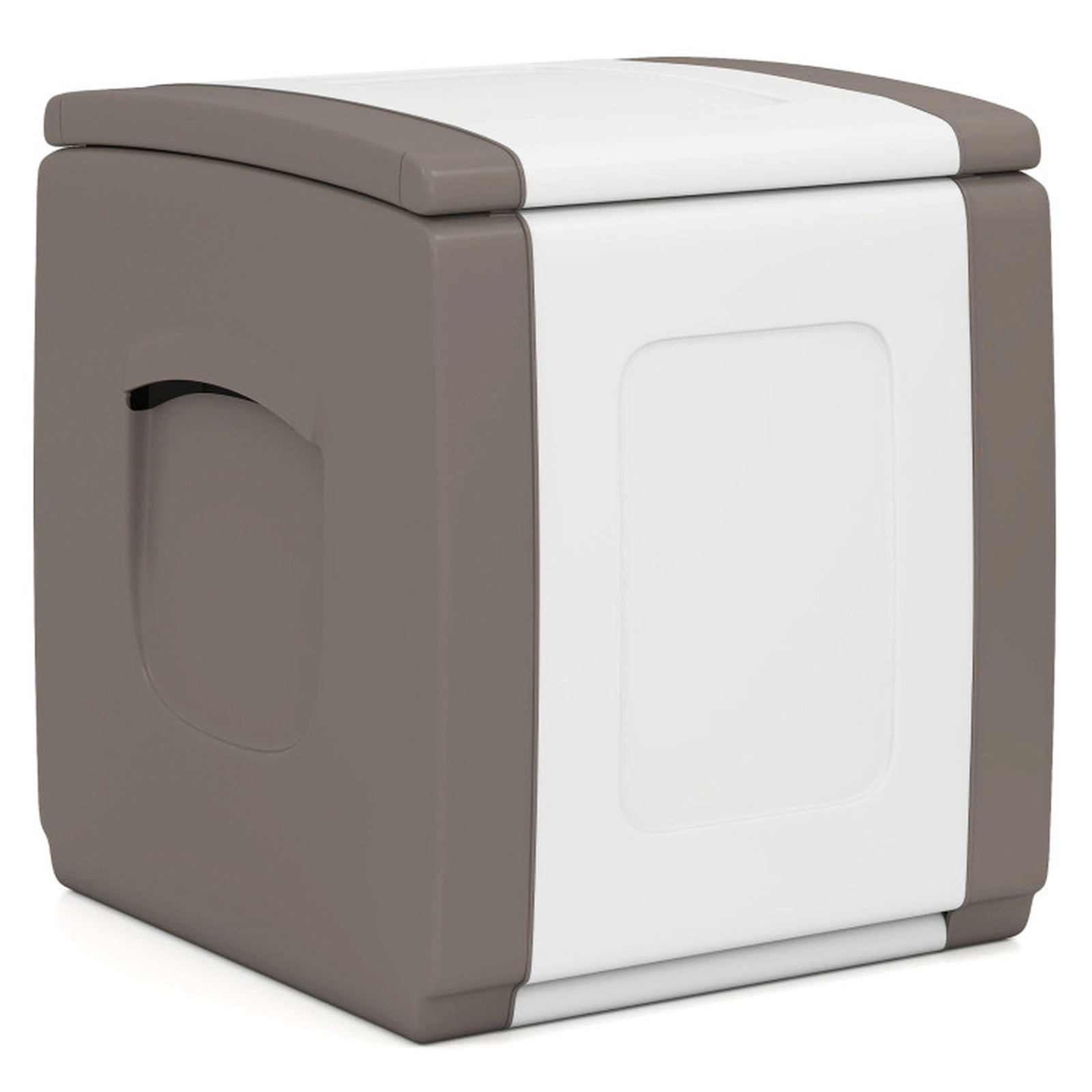 SUGIFT 27-Gallon 180-lb Capacity Waterproof PP Small Outdoor Deck Box with Vented Side Handles and Lid