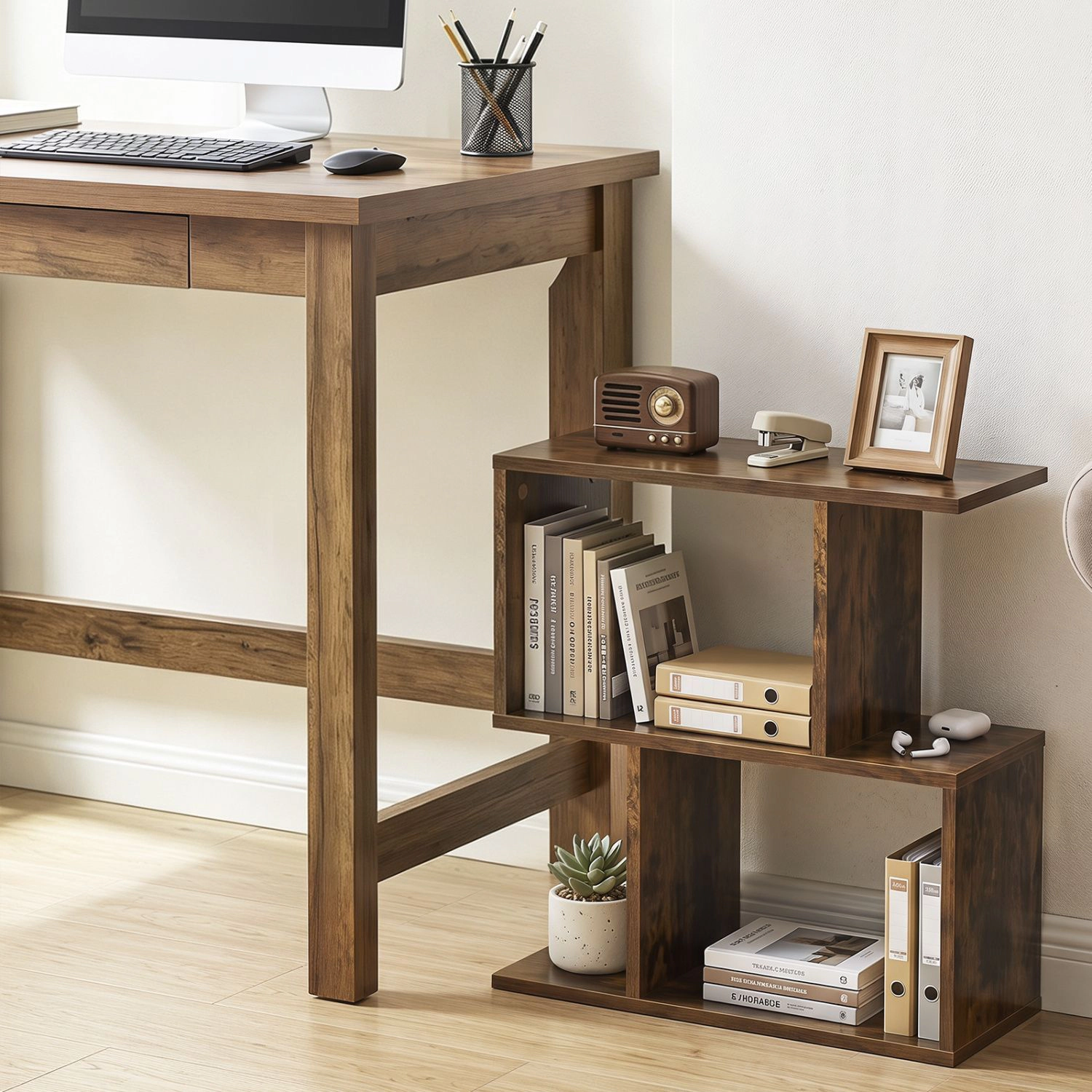 SlickBlue Compact 3 Tier Bookcase Display Shelf for Living Room