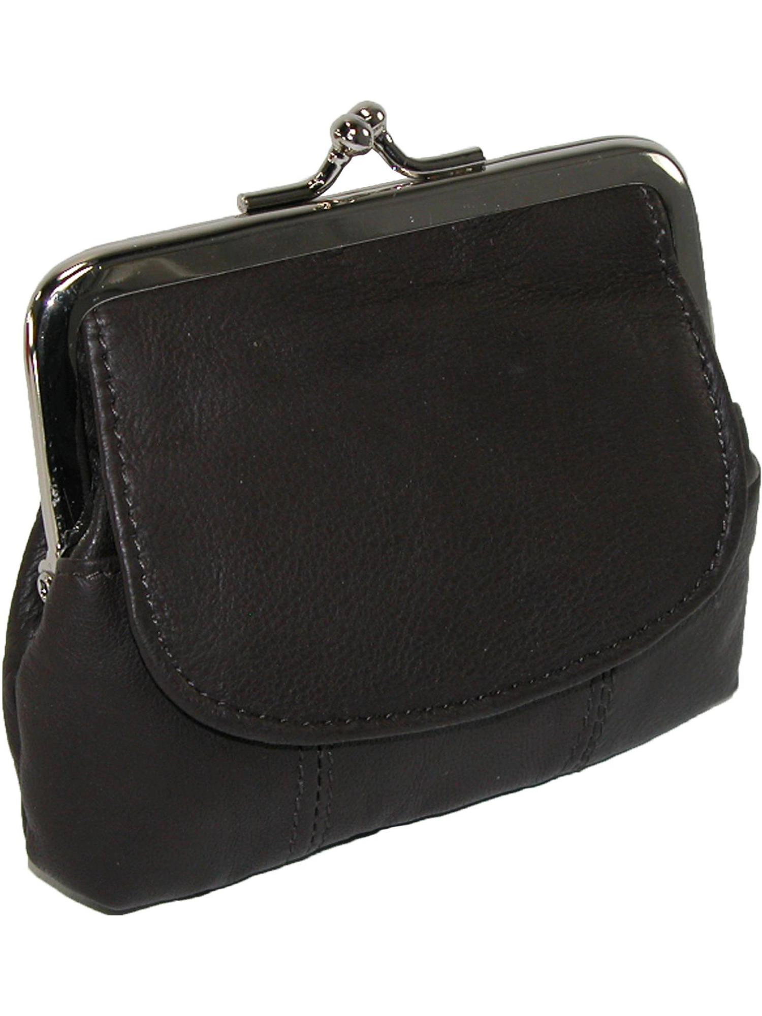 CTM Leather Double Compartment Coin Purse Wallet