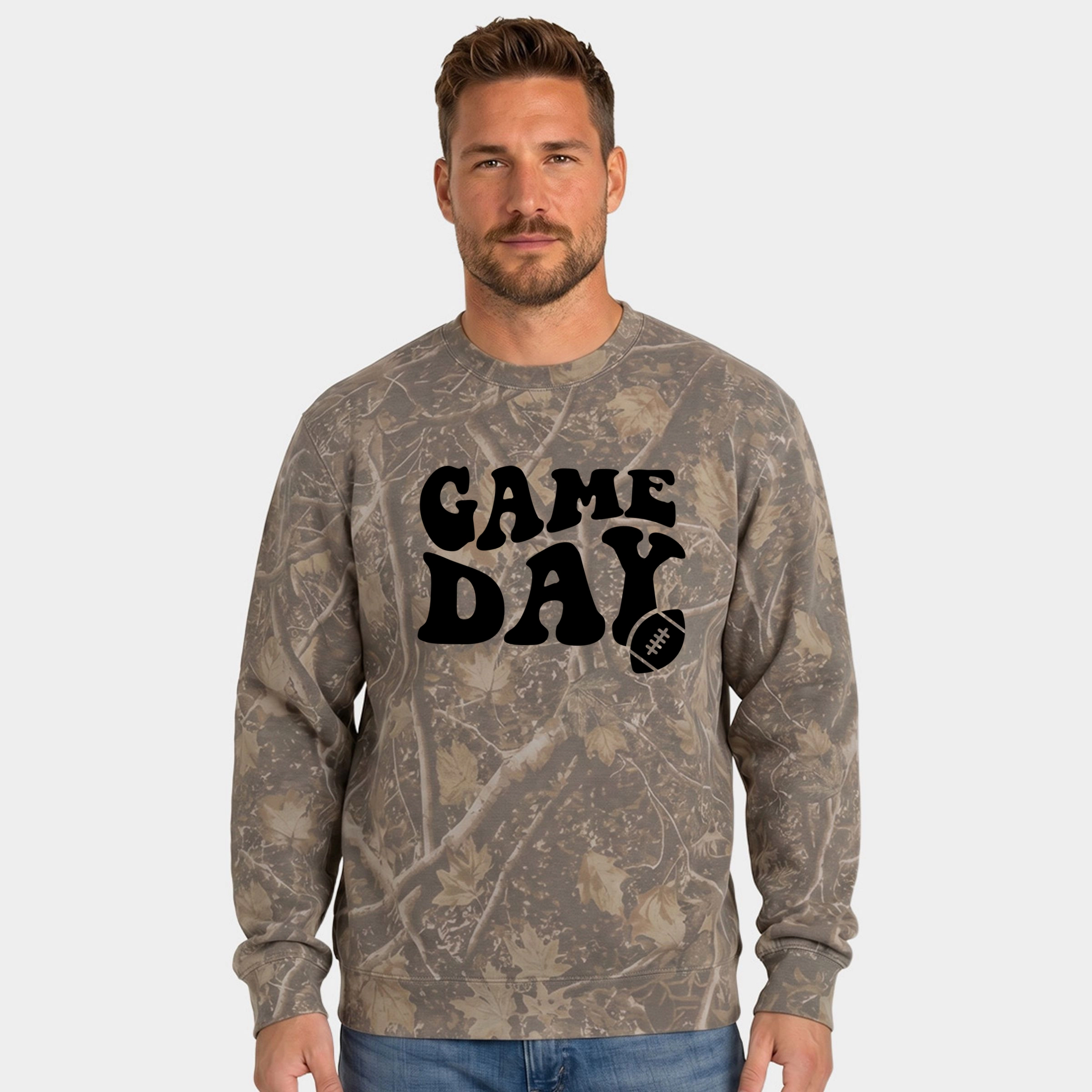 Simply Sage Market - Men's Camo Sweatshirt Game Day Football